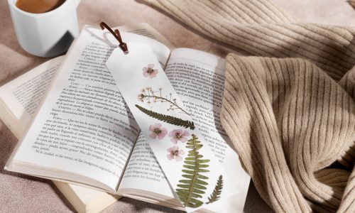 high-angle-book-bookmark