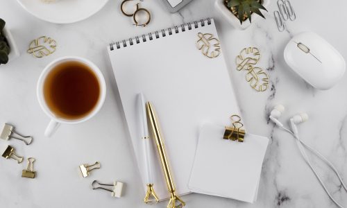 top-view-elegant-desk-composition